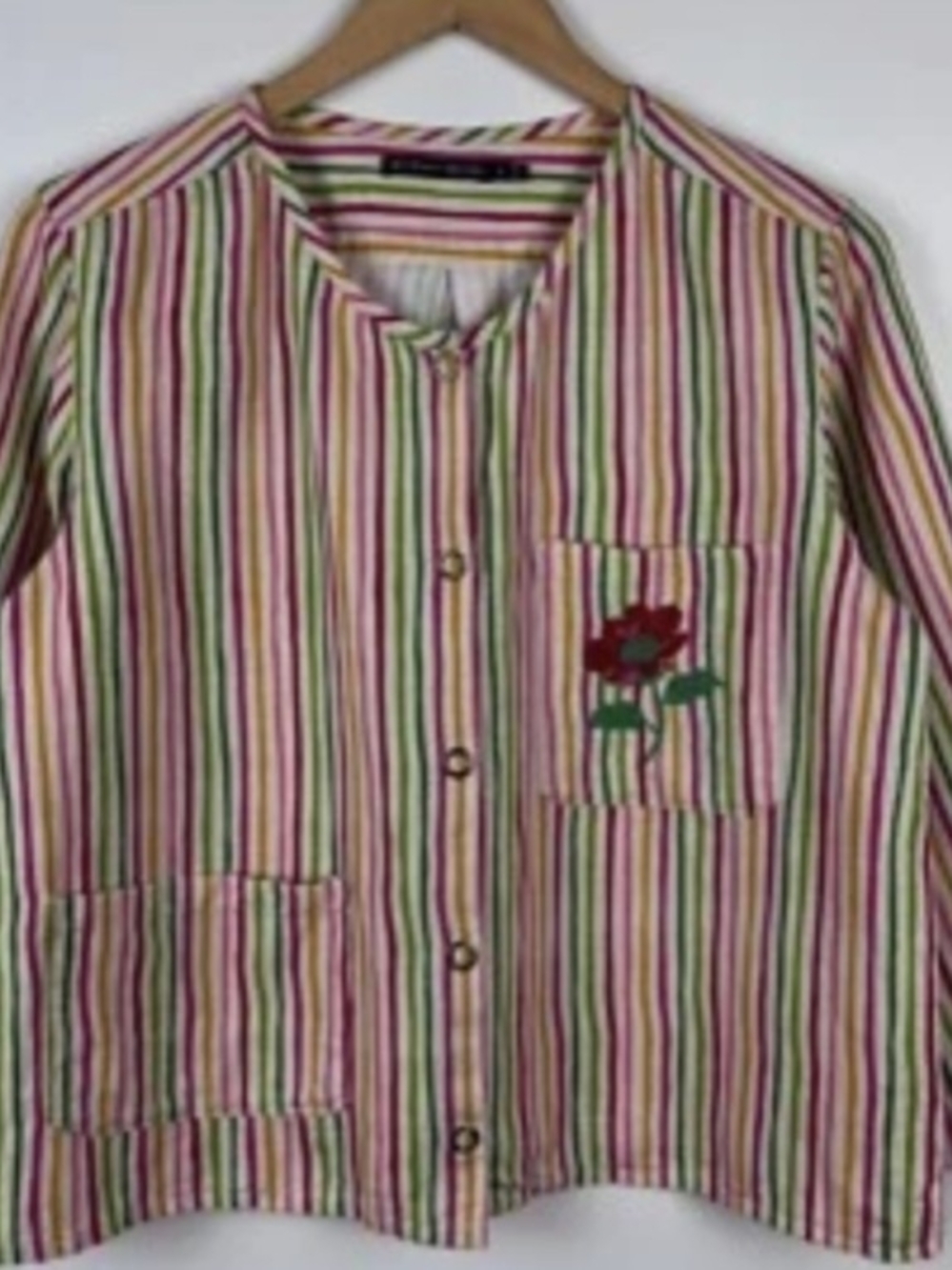 Gudrun Sjöden Multicolor Striped Blazer with Embroidery On Front Pocket